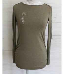 Elisa Cavaletti Longer basic shirt taupe-gold