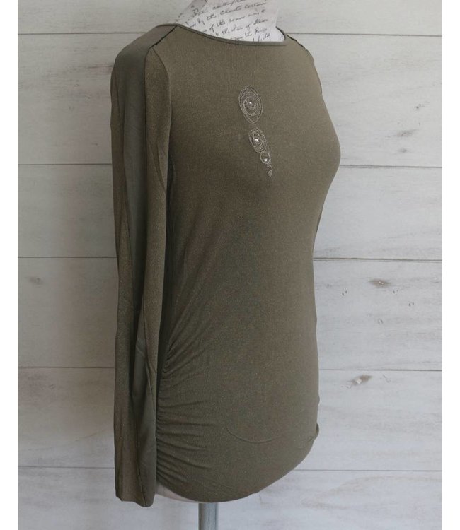 Elisa Cavaletti Langarmshirt taupe-gold