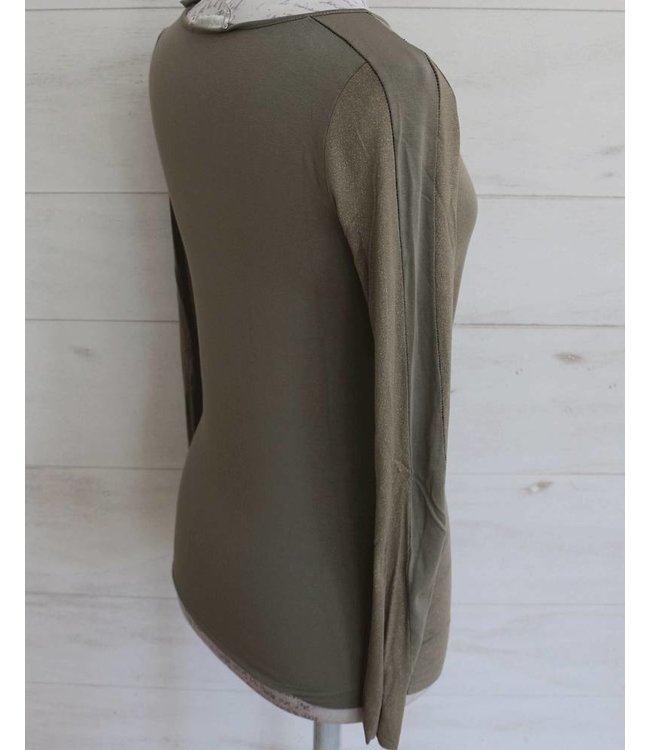 Elisa Cavaletti Langarmshirt taupe-gold