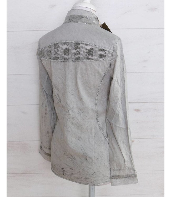 Elisa Cavaletti Bluse silbergrau verwaschen