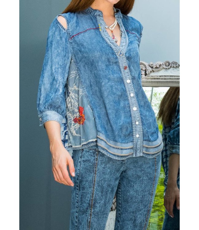 Elisa Cavaletti Chemisier Denim-Blu