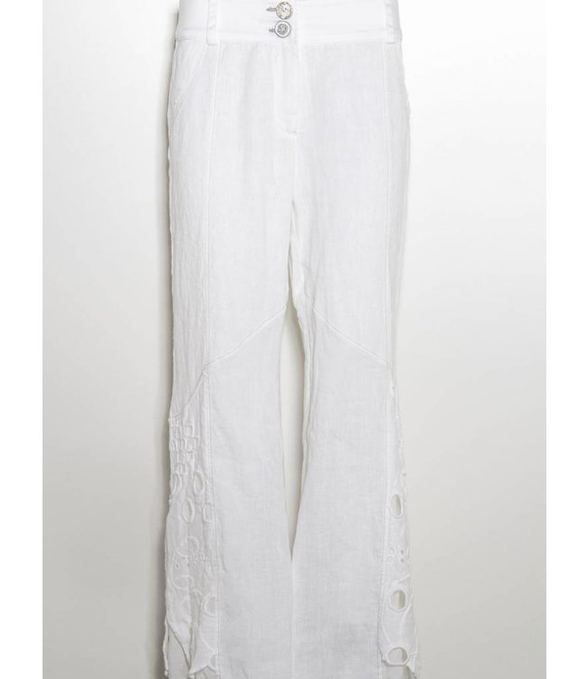 Elisa Cavaletti Pantalon en lin Bianco
