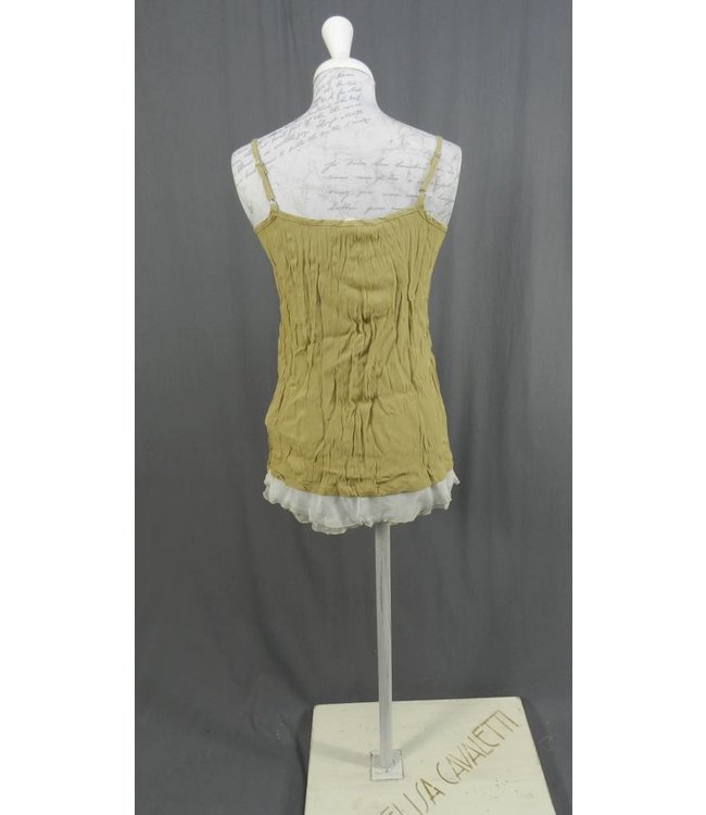 Elisa Cavaletti Strappy top khaki-ecru