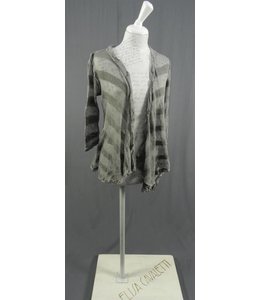 Elisa Cavaletti Cardigan dunkelgrau-hellgrau gestreift