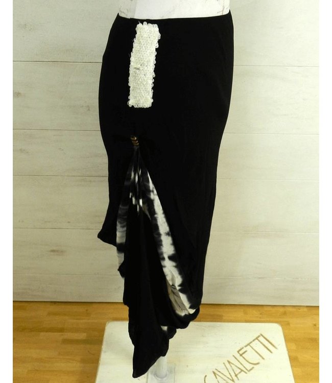 Elisa Cavaletti Long skirt black-white