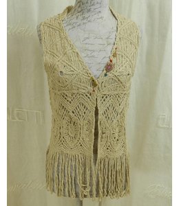 Elisa Cavaletti Gilet en tricot beige