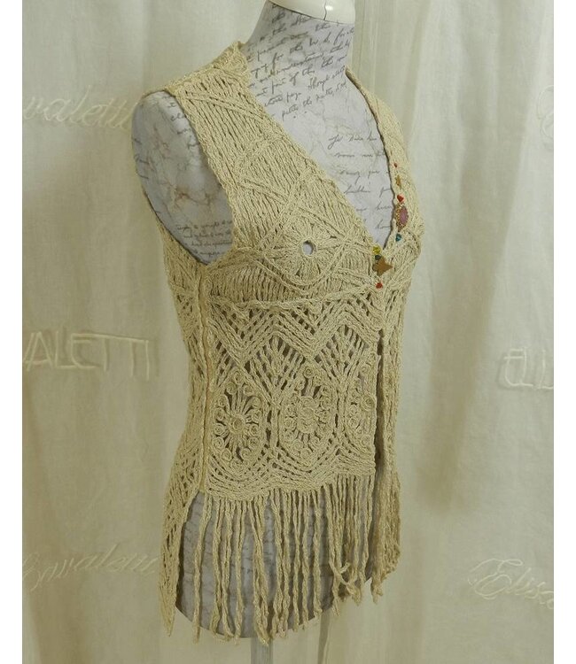 Elisa Cavaletti Knit-Gilet beige