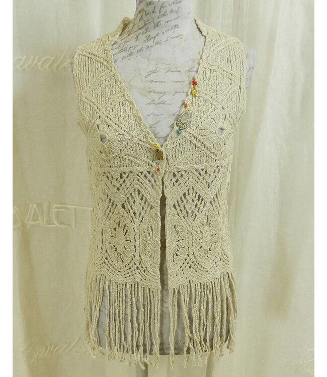 Elisa Cavaletti Gilet en tricot écru