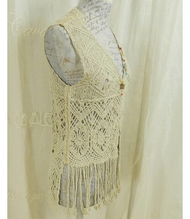 Elisa Cavaletti Gilet en tricot écru