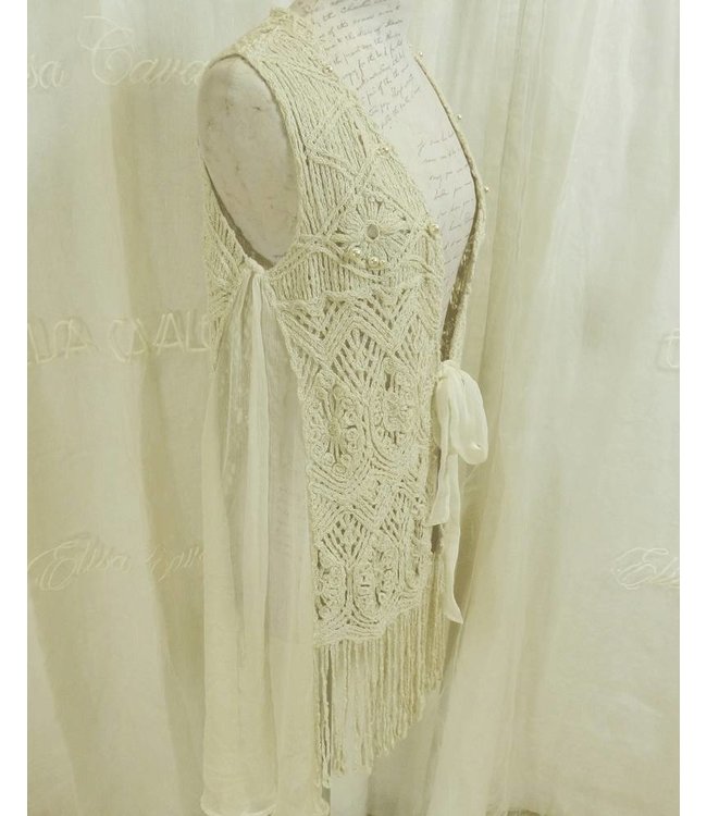 Elisa Cavaletti Knit-Gilet ecru
