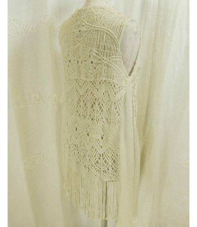 Elisa Cavaletti Knit-Gilet ecru