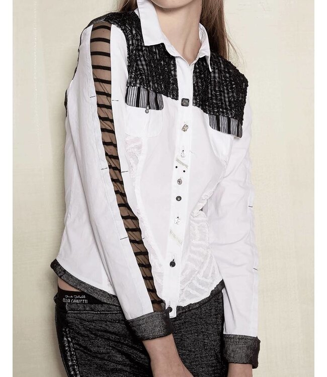 Elisa Cavaletti Chemisier blanc-noir