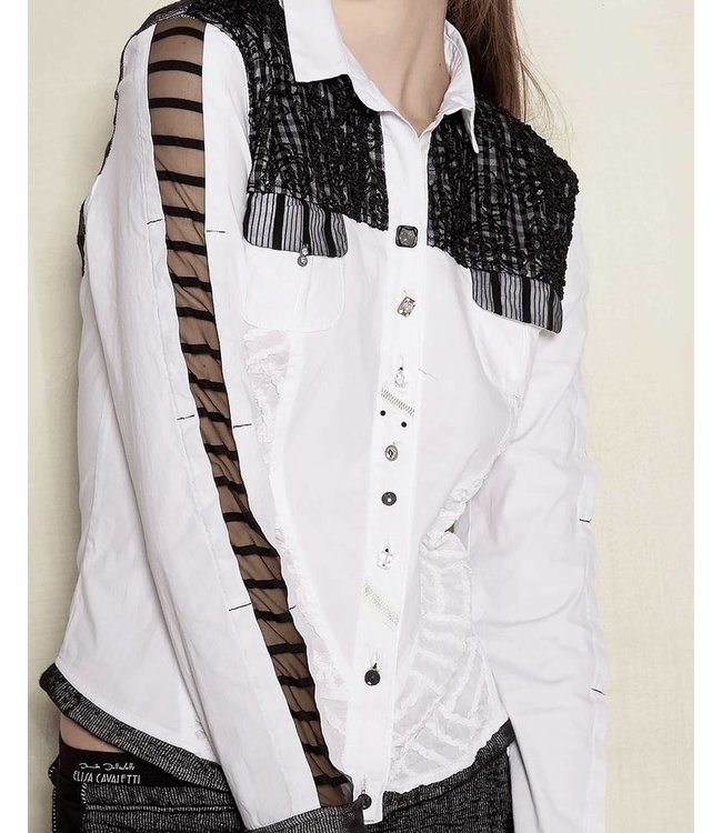 Elisa Cavaletti Chemisier blanc-noir