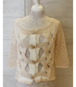 Elisa Cavaletti Cardigan beige-weiss