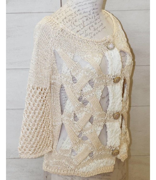 Elisa Cavaletti Cardigan beige-weiss