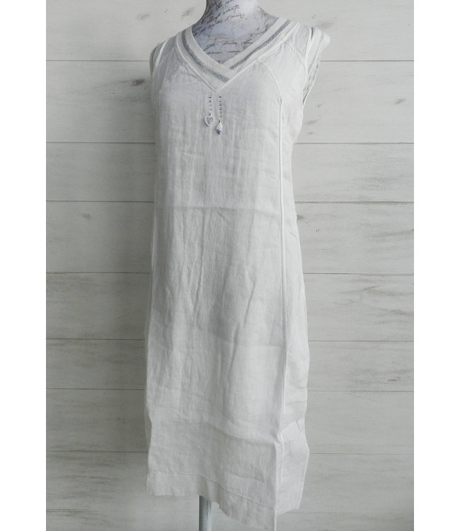 Elisa Cavaletti Linen Dress Bianco
