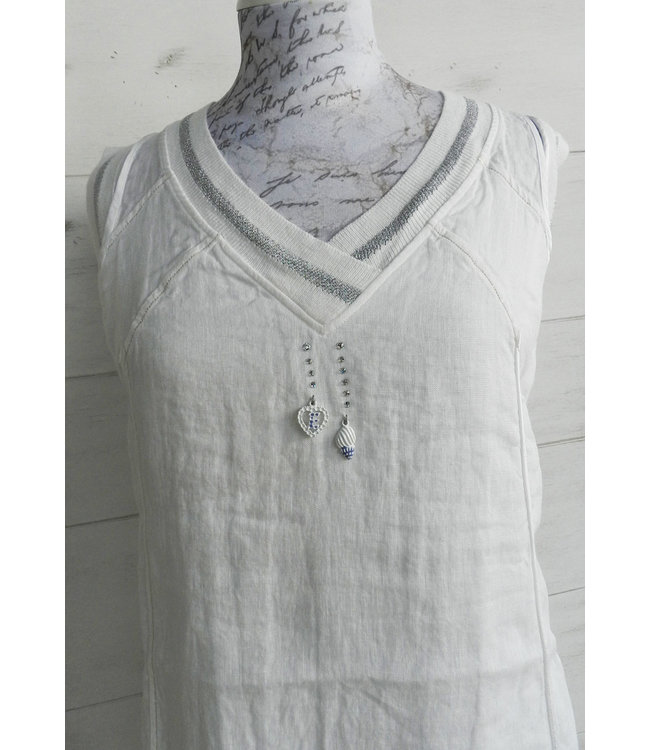 Elisa Cavaletti Leinen-Kleid Bianco