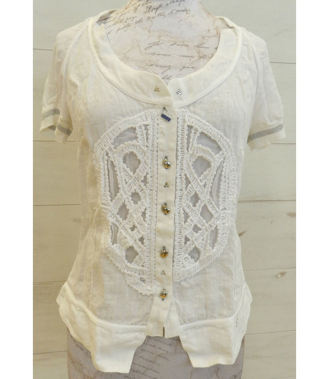 Elisa Cavaletti Leinenbluse Bianco
