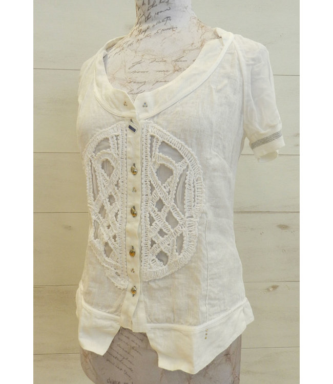 Elisa Cavaletti Leinenbluse Bianco