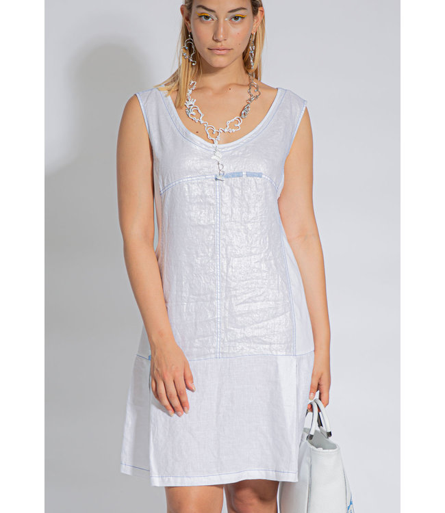 Elisa Cavaletti Leinen-Kleid Bianco