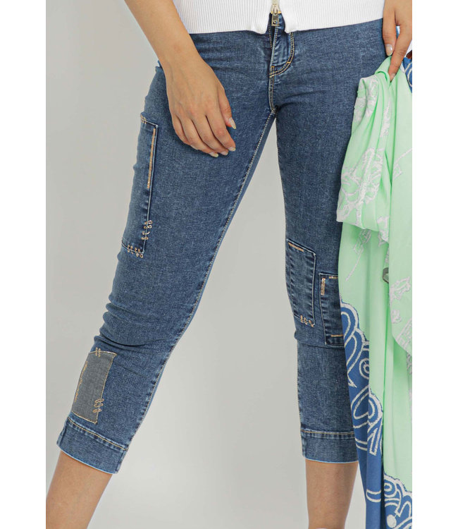 Elisa Cavaletti Jean 7/8 Denim Blu