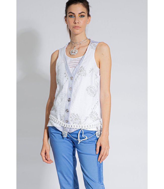 Elisa Cavaletti Gilet Bianco Mare