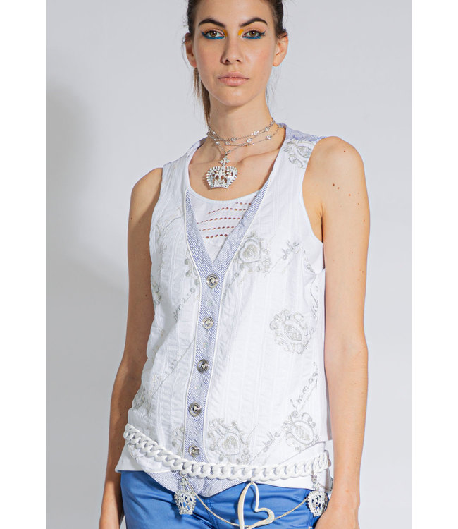 Elisa Cavaletti Gilet Bianco Mare