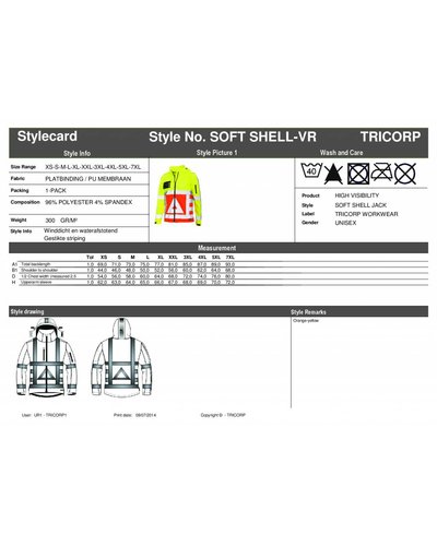 Tricorp Verkeersregelaar Softshell-VR Jas