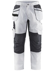 Blaklader 1096.1330 Stretch Schildersbroek + spijkerzakken in wit met donkergrijs