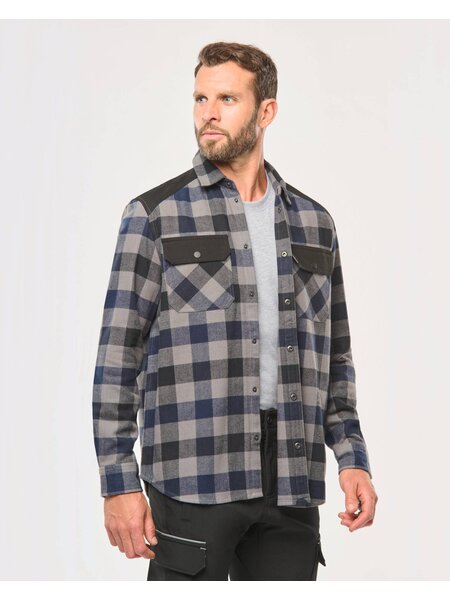 WK520 - Geruit heren overhemd met zakken