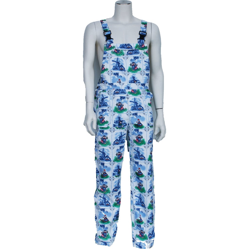Huismerk Tuinbroek Hollandse print polyester/katoen
