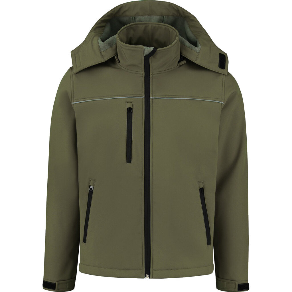 Huismerk Softshelljas basic met capuchon