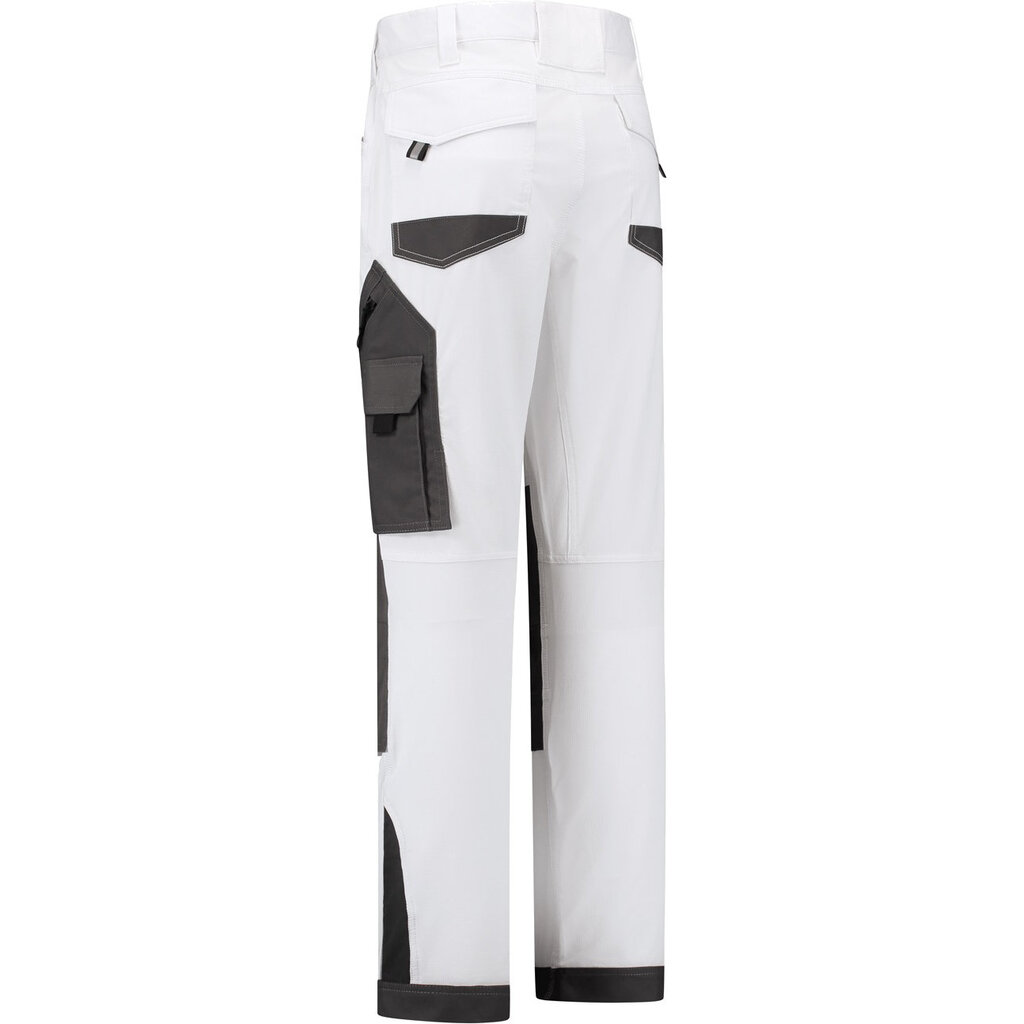 Huismerk Schildersbroek wit/grijs 4-Way Stretch