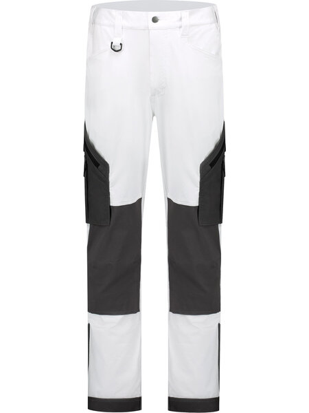 Huismerk Schildersbroek wit/grijs