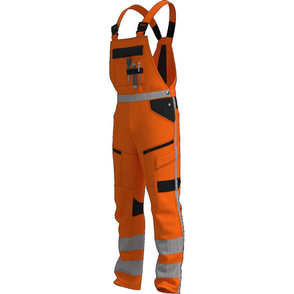 Huismerk Am. Overall high visibility RWS stretch Oranje