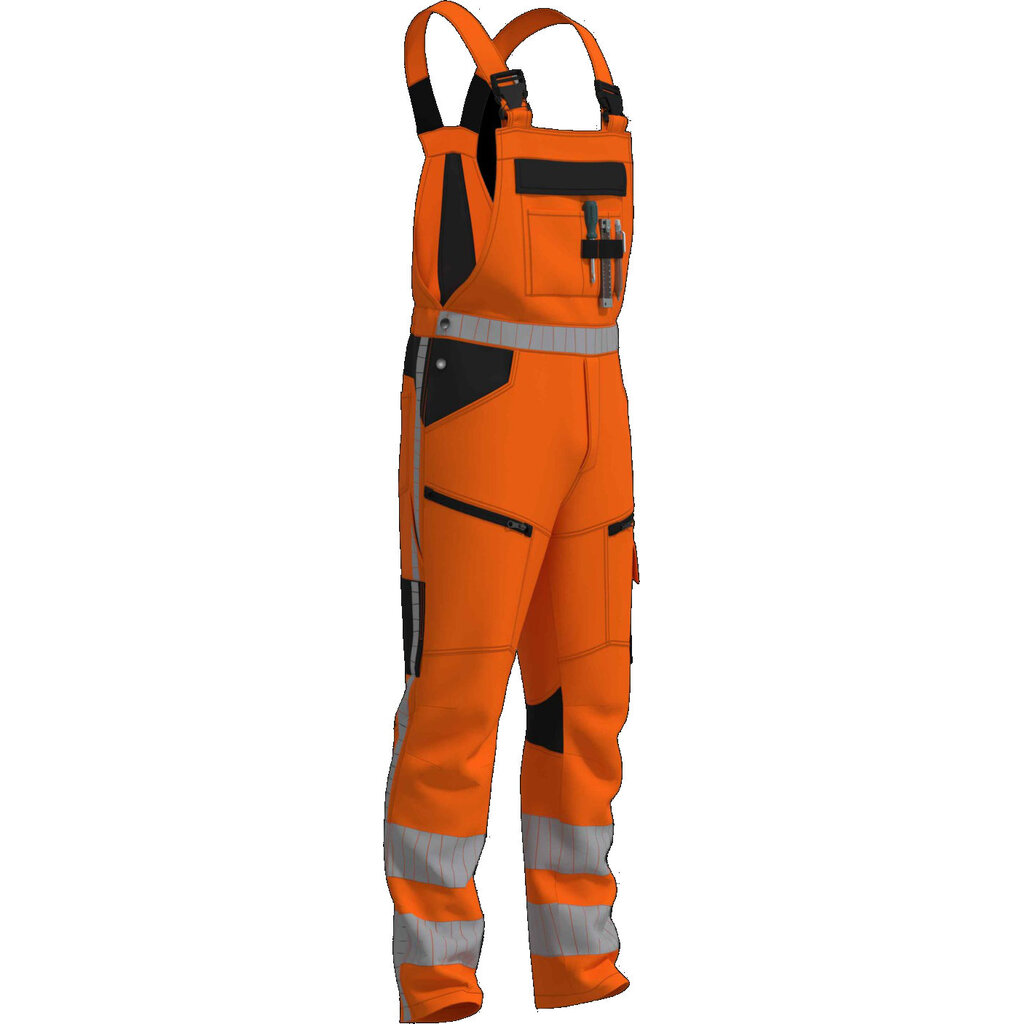 Huismerk Am. Overall high visibility RWS stretch Oranje