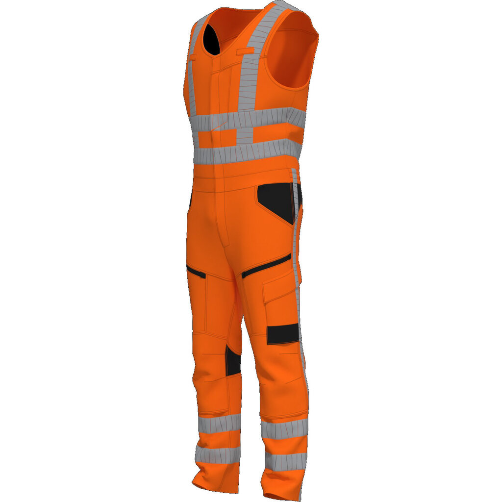 Huismerk Bodybroek high visibility RWS stretch oranje