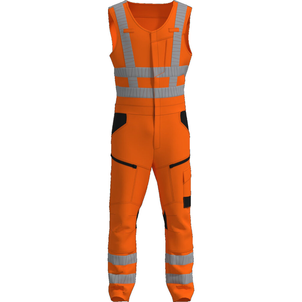 Huismerk Bodybroek high visibility RWS stretch oranje