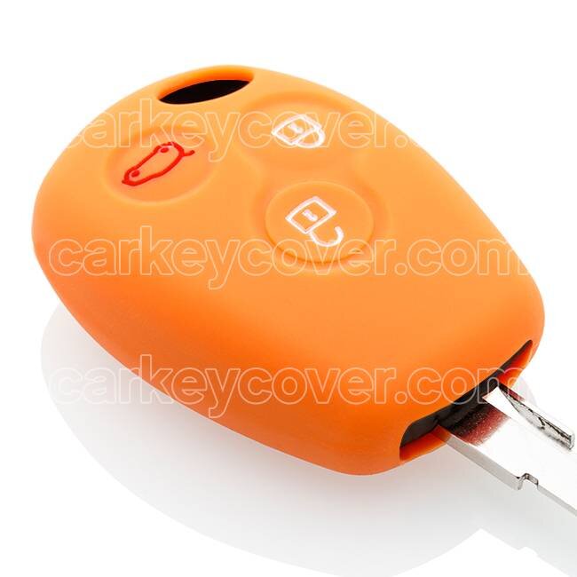 Car key cover compatible with Renault - Silicone Protective Remote Key Shell - FOB Case Cover - Orange