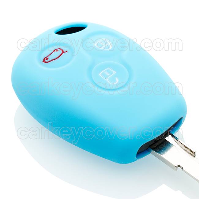 TBU car TBU car Housse de Protection clé compatible avec Renault - Coque Cover Housse étui en Silicone - Bleu clair