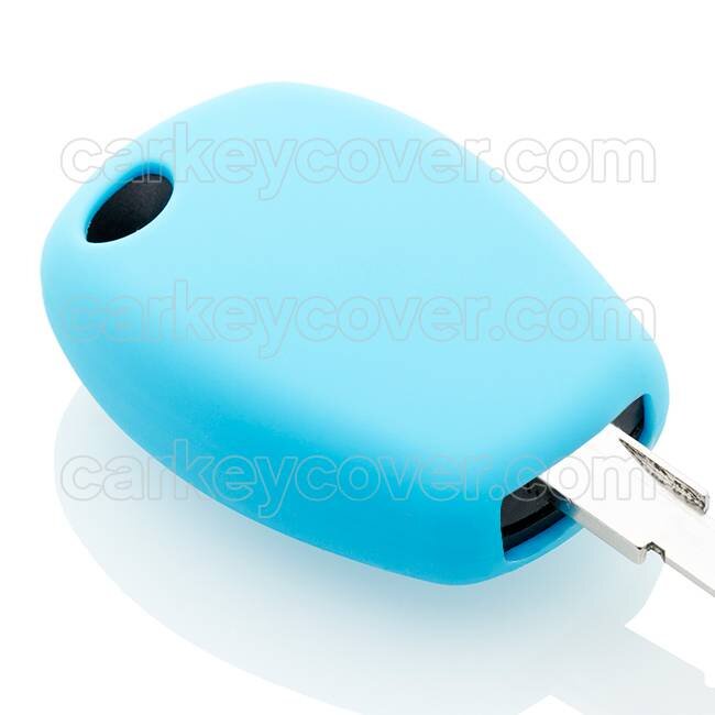 Housse de Protection clé compatible avec Renault - Coque Cover Housse étui en Silicone - Bleu clair