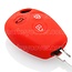Sleutel cover compatibel met Renault - Silicone sleutelhoesje - beschermhoesje autosleutel - Rood
