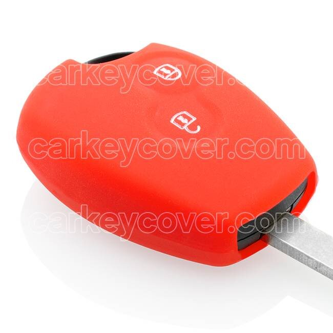 Capa para chave do carro compatível com Renault - Capa Protetora de Chave Remota de Silicone - Tampa Remota FOB - Vermelho