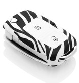 TBU car TBU car Autoschlüssel Hülle kompatibel mit Audi 2 Tasten - Schutzhülle aus Silikon - Auto Schlüsselhülle Cover in Zebra