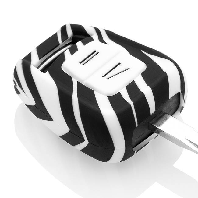 TBU car TBU car Autoschlüssel Hülle kompatibel mit Opel 2 Tasten - Schutzhülle aus Silikon - Auto Schlüsselhülle Cover in Zebra