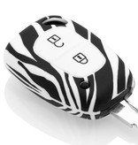 TBU car TBU car Car key cover compatible with Renault - Silicone Protective Remote Key Shell - FOB Case Cover - Zebra