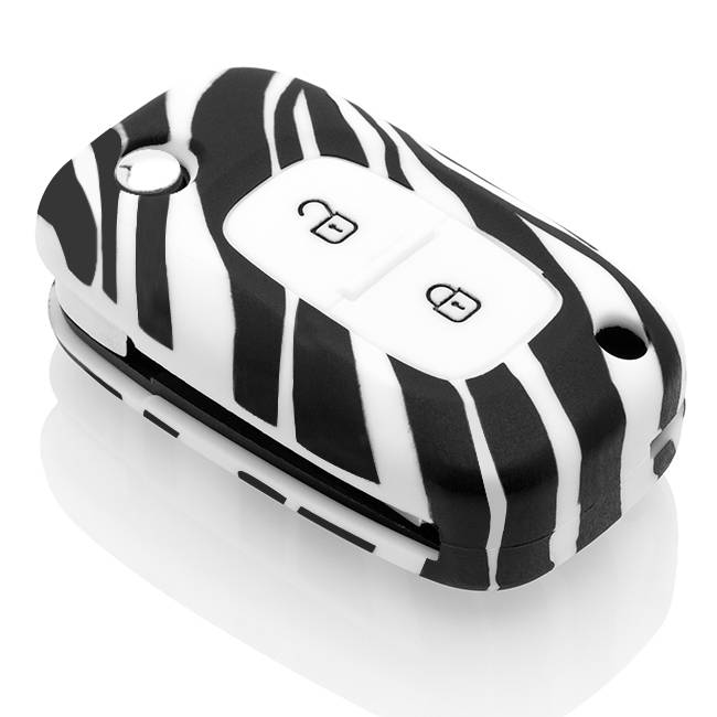 TBU car TBU car Sleutel cover compatibel met Mercedes - Silicone sleutelhoesje - beschermhoesje autosleutel - Zebra