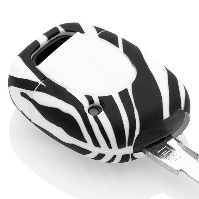 TBU car TBU car Car key cover compatible with Renault - Silicone Protective Remote Key Shell - FOB Case Cover - Zebra