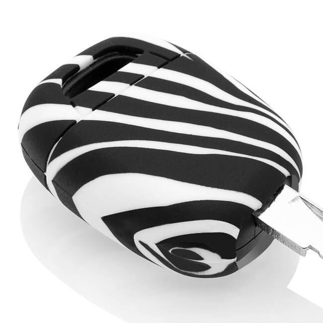 Sleutel cover compatibel met Renault - Silicone sleutelhoesje - beschermhoesje autosleutel - Zebra