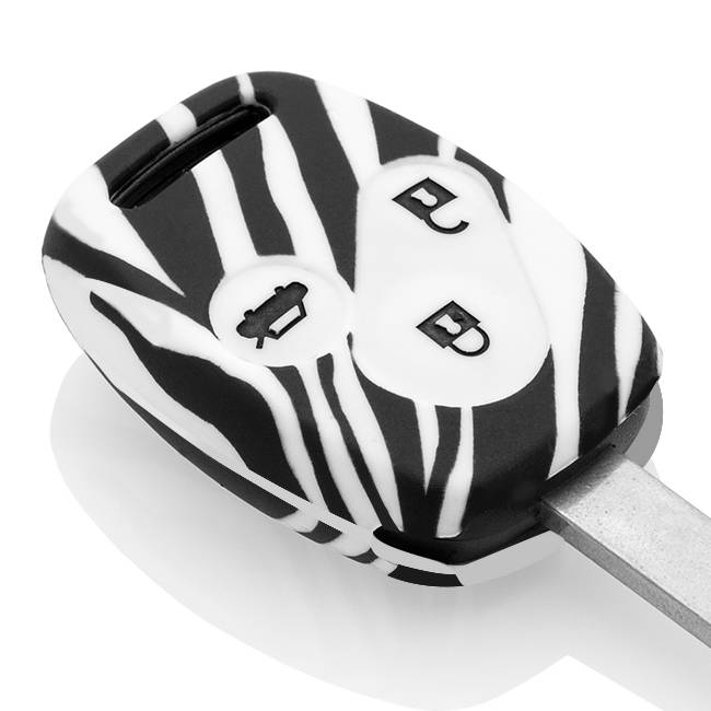 TBU car Honda Capa Silicone Chave do carro - Capa protetora - Tampa remota FOB - Zebra